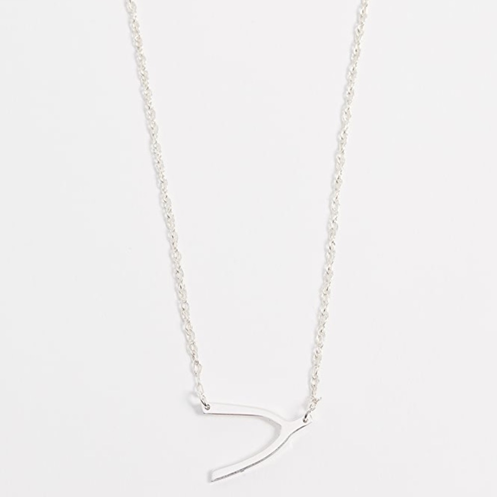 Jennifer Zeuner Sterling Silver Wishbone Necklace